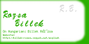 rozsa billek business card